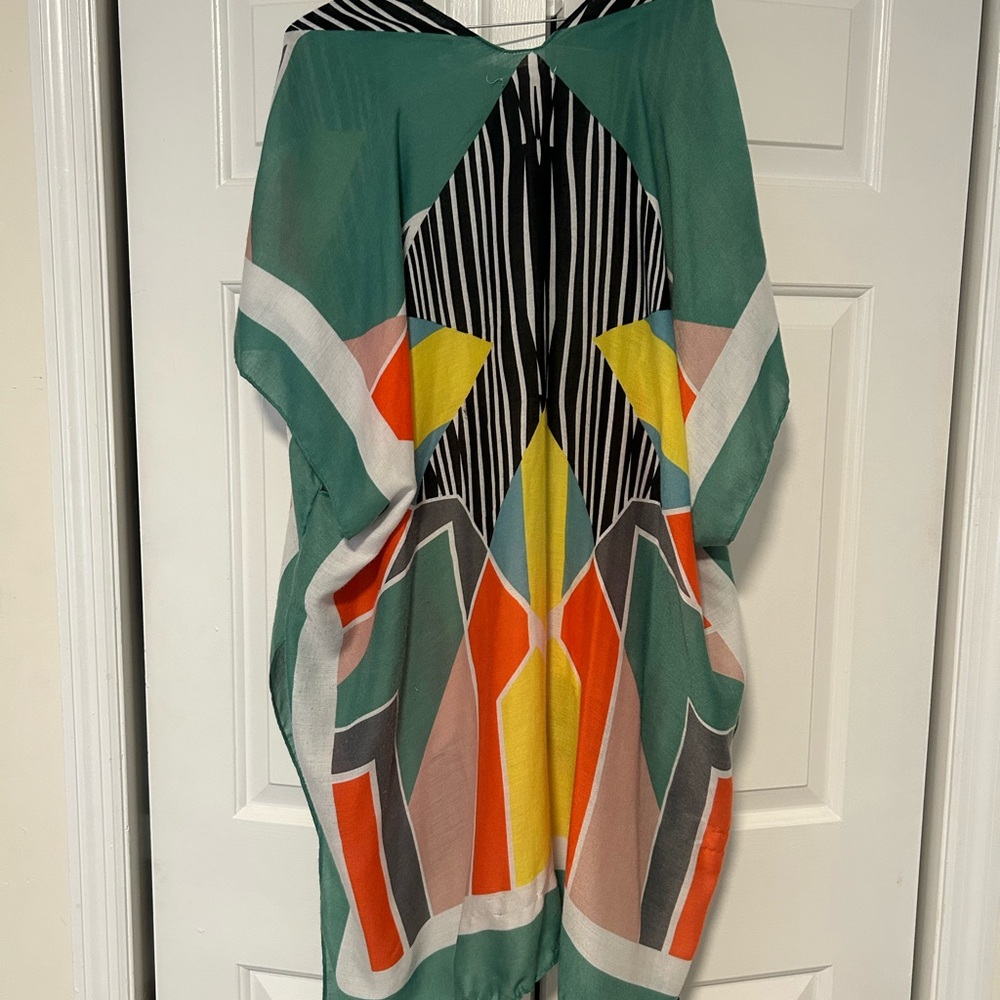Do Everything in Love Striped Kimono with Teal Accents - Picture 5 of 5